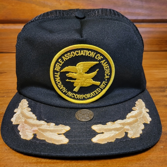 Vintage NRA Snap Back Trucker Hat with Vintage NRA pin attached - Picture 1 of 5